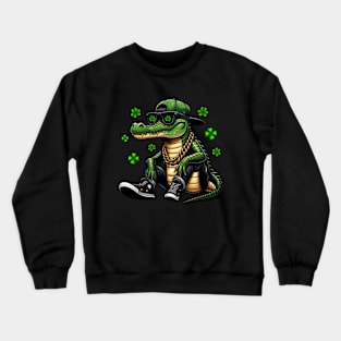 Alligator Lucky Clover St. Patrick's Day Crewneck Sweatshirt